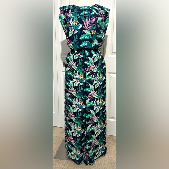 LOFT Pants - LOFT 2-Piece Set Cap Sleeve Top Sz Petite M & Wide Leg Pants Sz L Tropical NWT